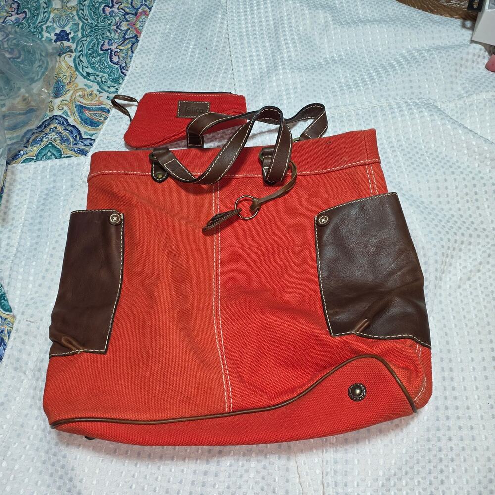 LATICO XL CANVAS & LEATHER TOTE BAG